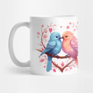 Valentine Kissing Weaver Bird Couple Mug